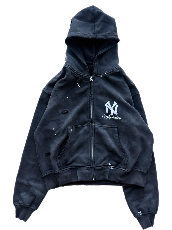 NY Distressed Hoodie "Black"