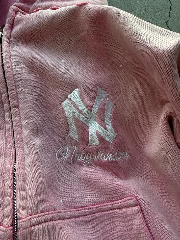 NY Distressed Hoodie "Pink"